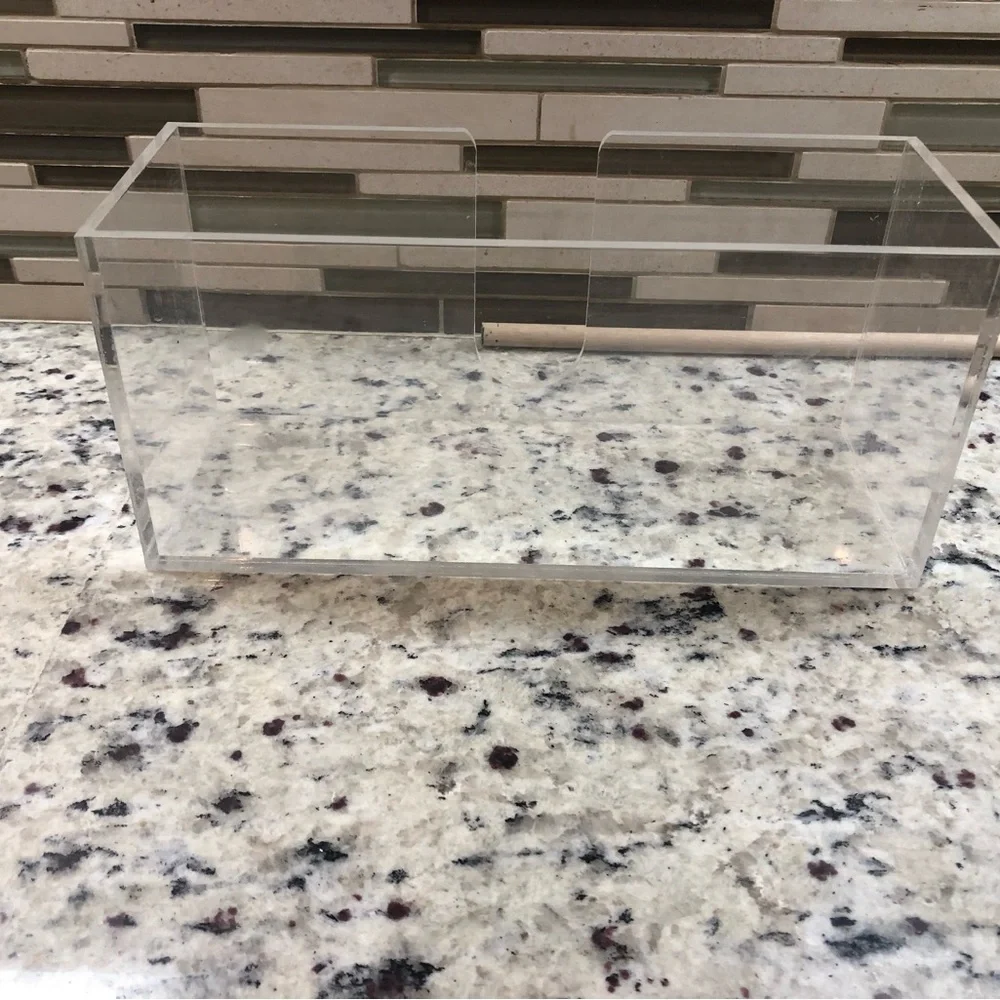 Acrylic Guest Towel Holder Tray for Bathroom – Vertical Paper Towel Holder